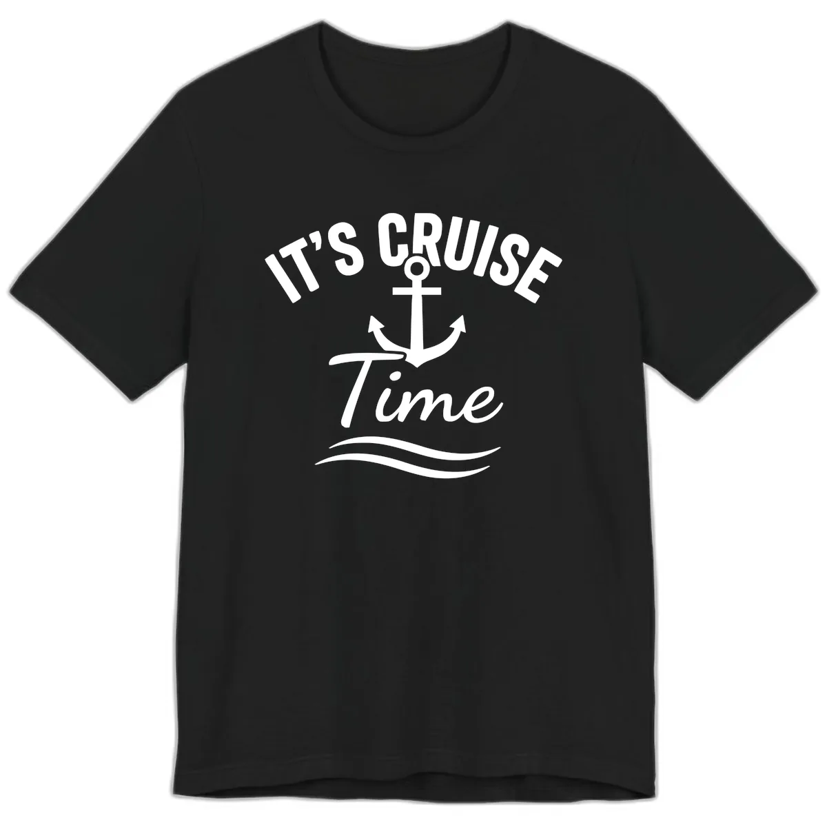 Its Cruise Time Anchor Graphic Premium T-Shirt in Black