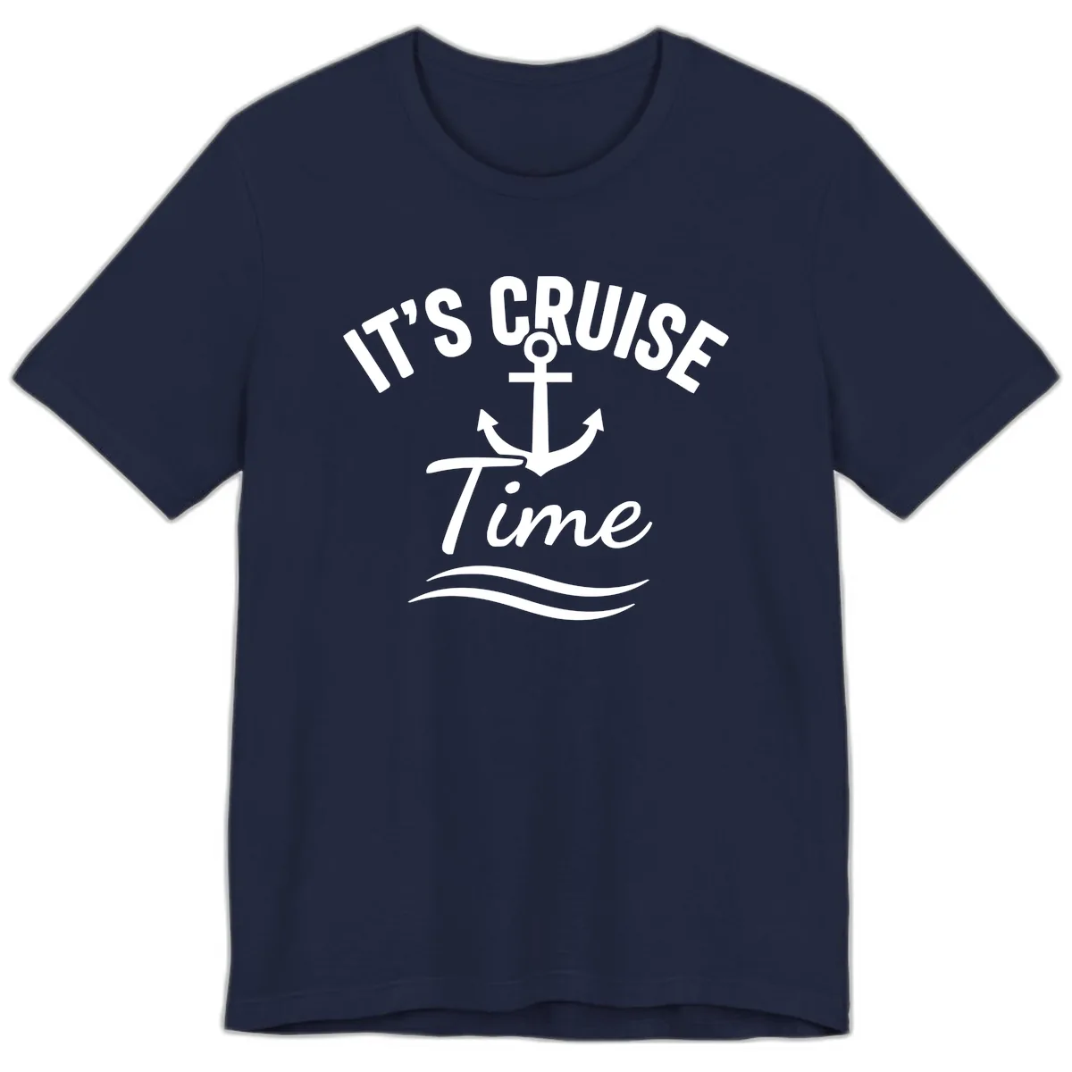 Its Cruise Time Anchor Graphic Premium T-Shirt in Navy