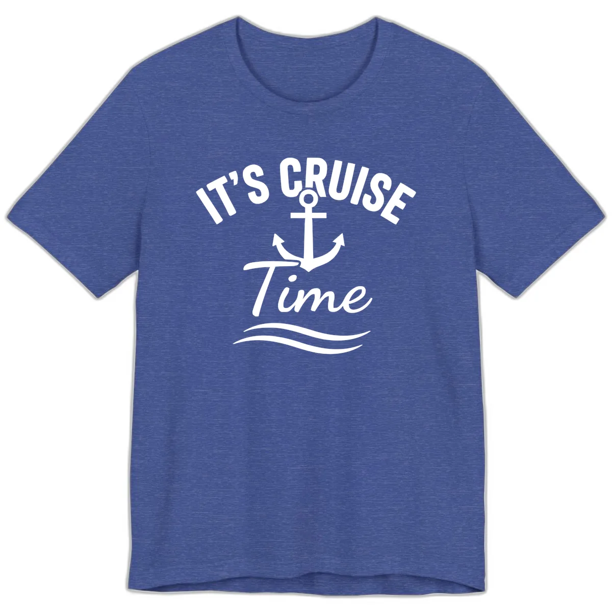 Its Cruise Time Anchor Graphic Premium T-Shirt in Heather True Royal