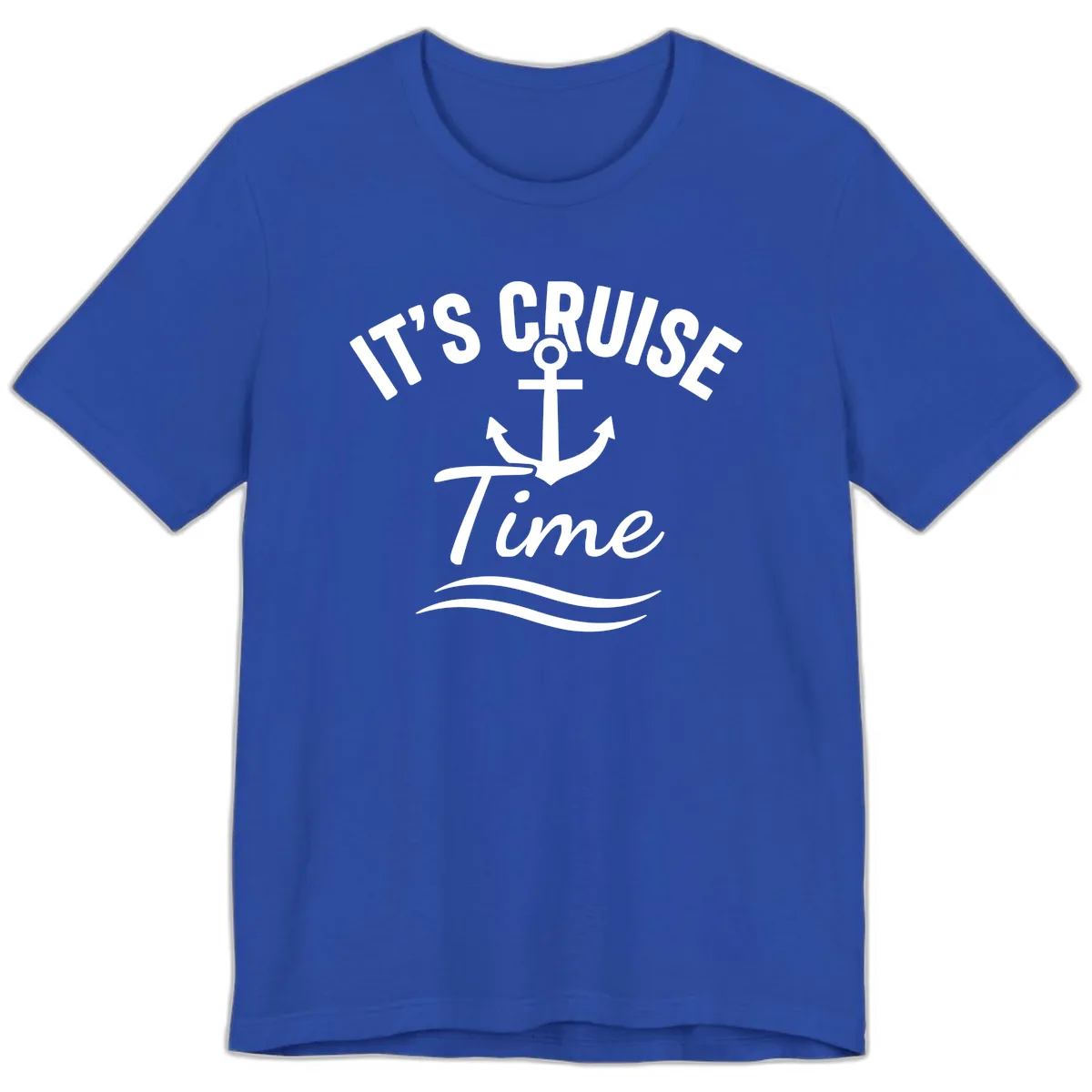 Its Cruise Time Anchor Graphic Premium T-Shirt in True Royal