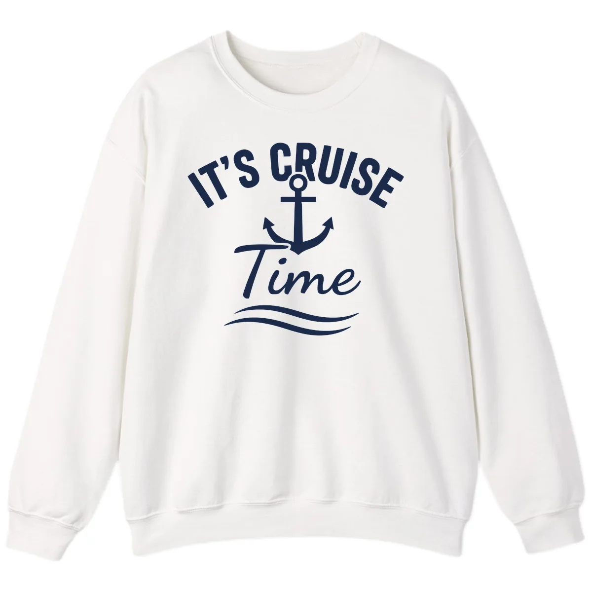 Its Cruise Time Anchor Graphic Sweatshirt in White