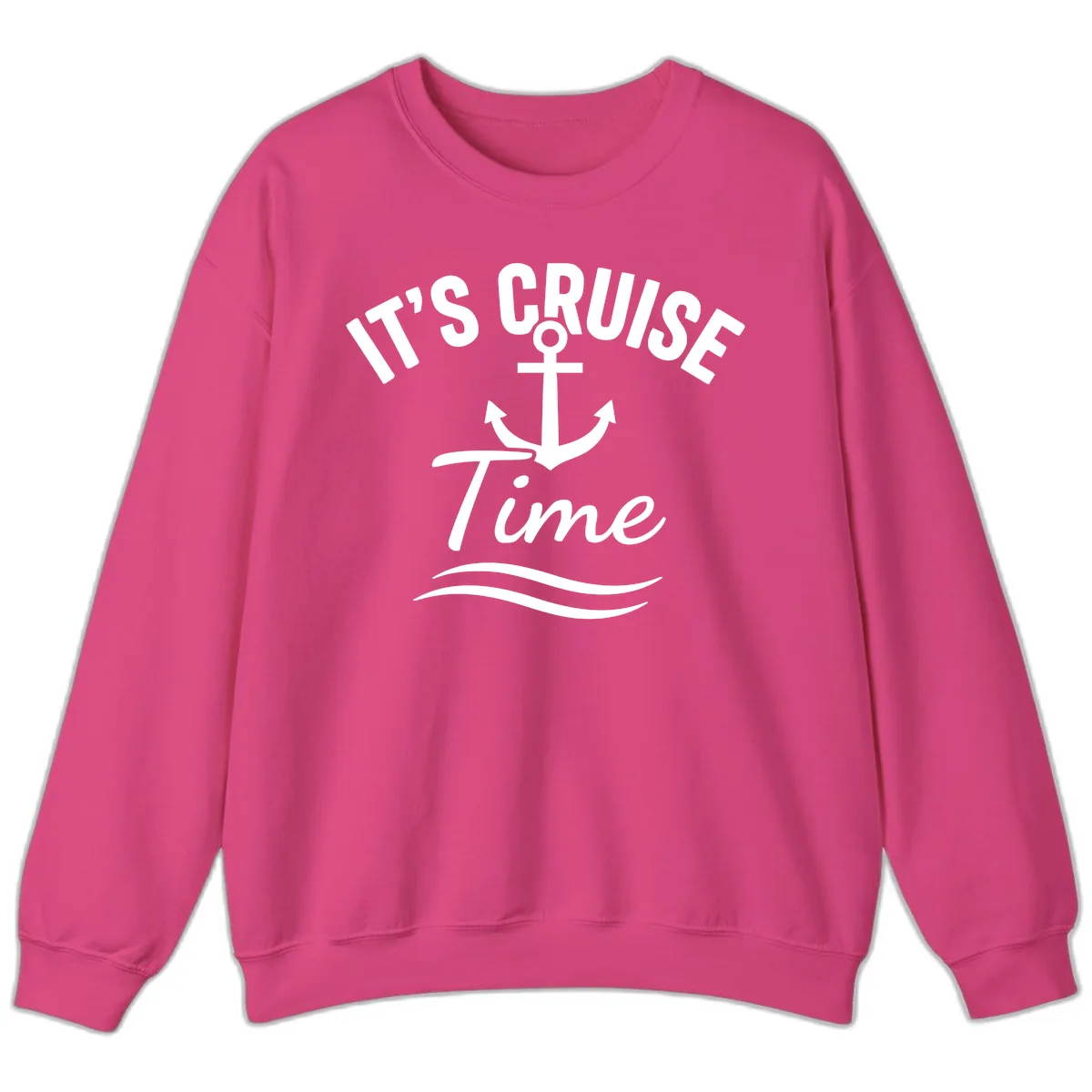 Its Cruise Time Anchor Graphic Sweatshirt in Heliconia