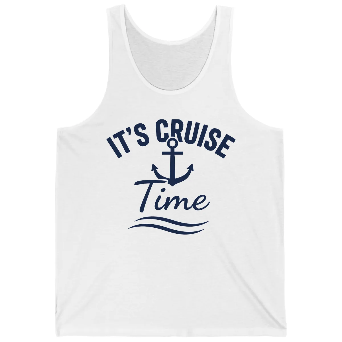 Its Cruise Time Anchor Graphic Tank in White