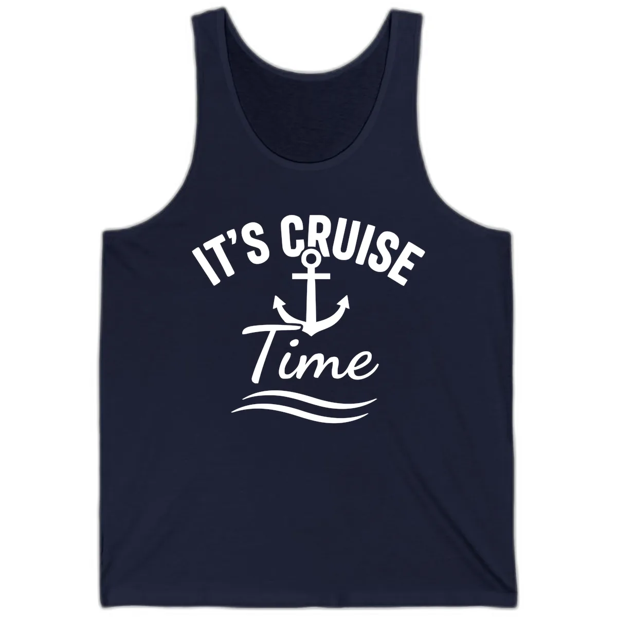 Its Cruise Time Anchor Graphic Tank in Navy