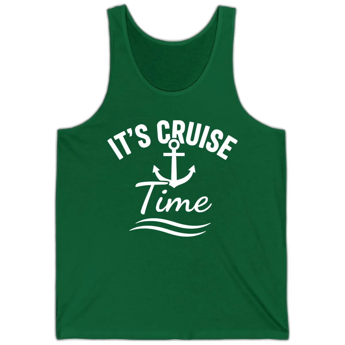 Its Cruise Time Anchor Graphic Tank in Kelly
