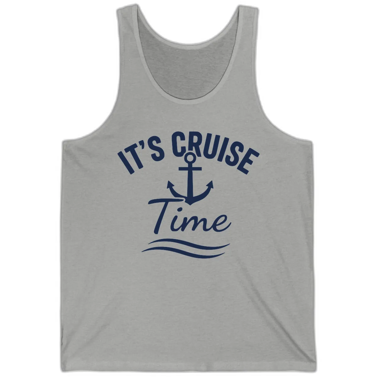 Its Cruise Time Anchor Graphic Tank in Athletic Heather