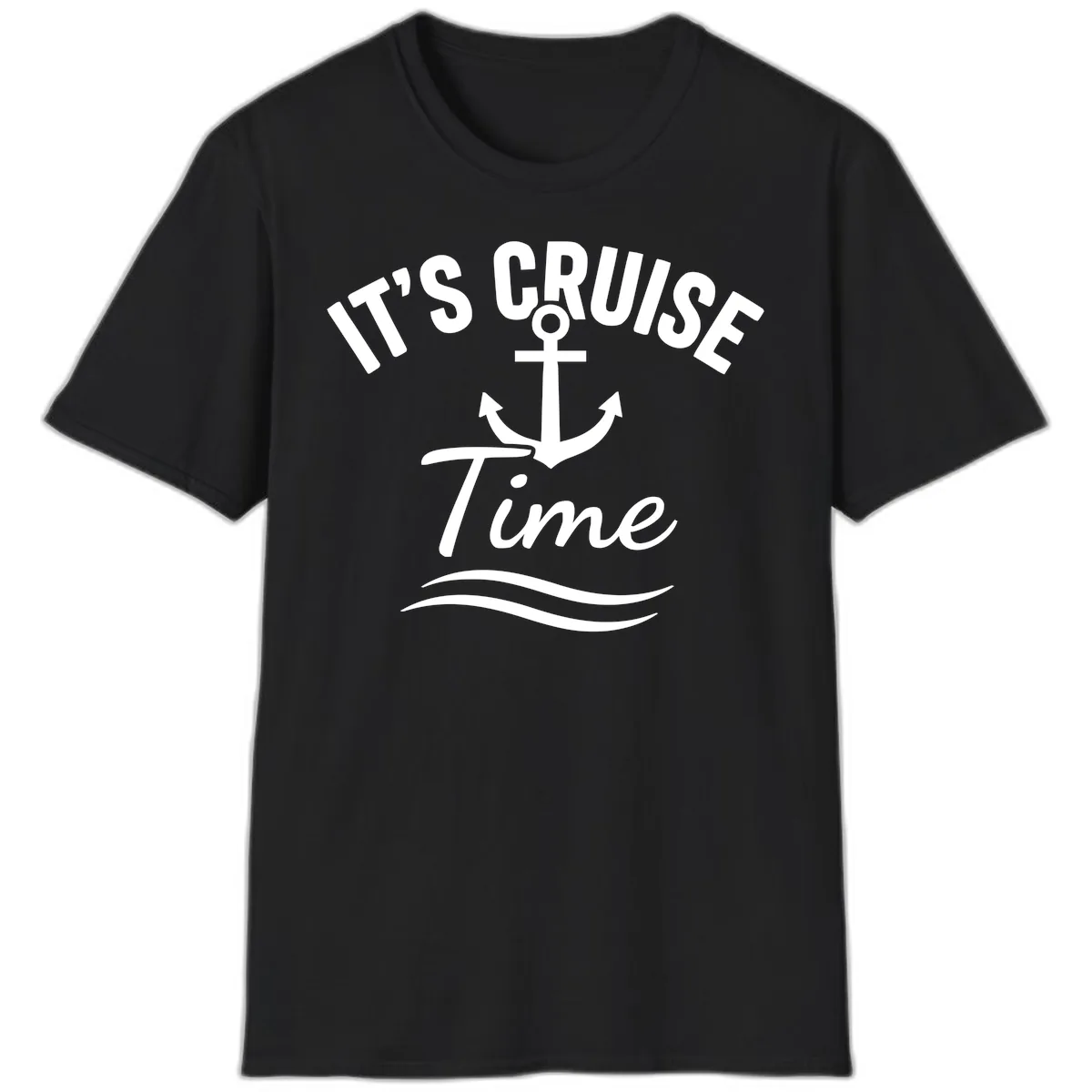 Its Cruise Time Anchor Graphic T-Shirt in Black