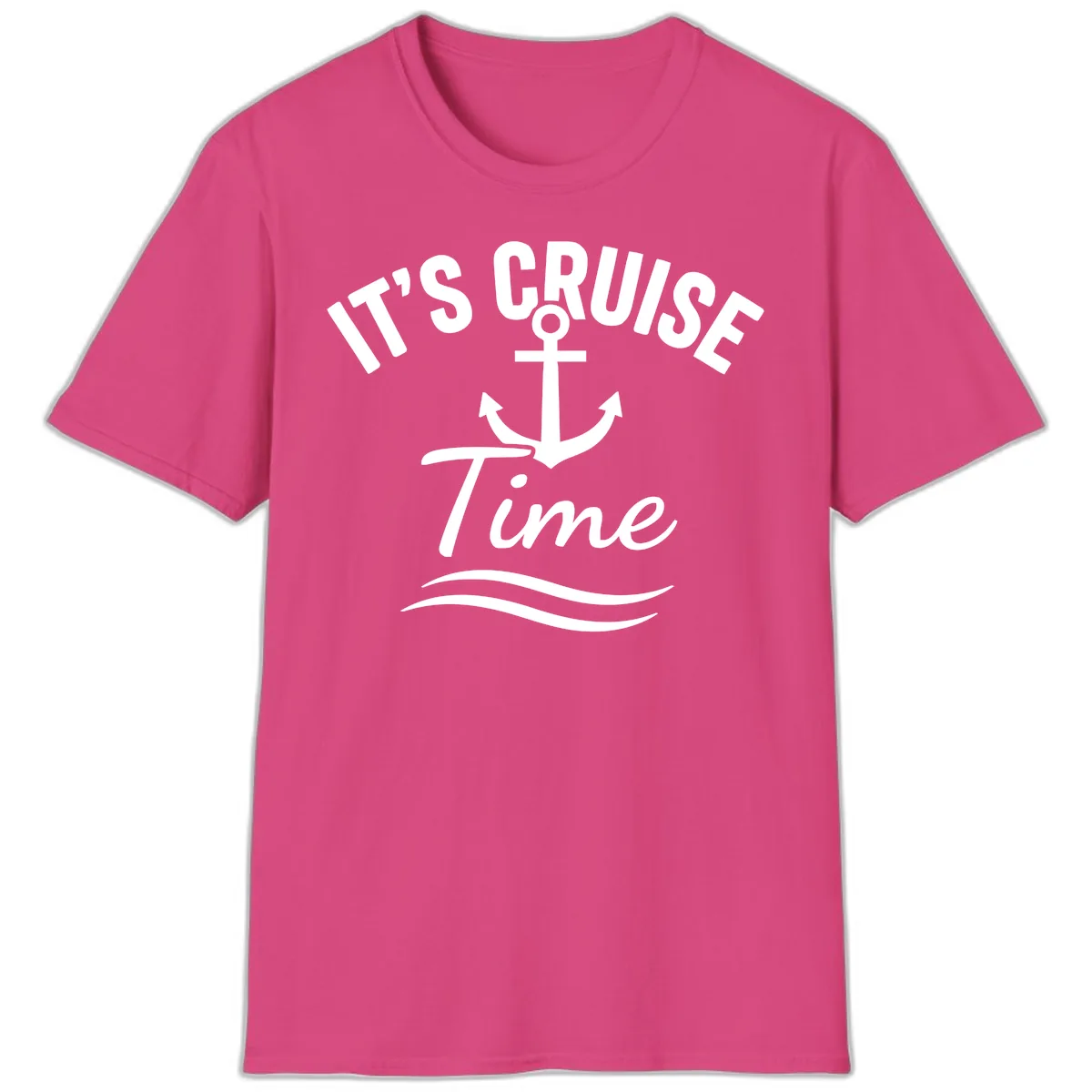 Its Cruise Time Anchor Graphic T-Shirt in Heliconia