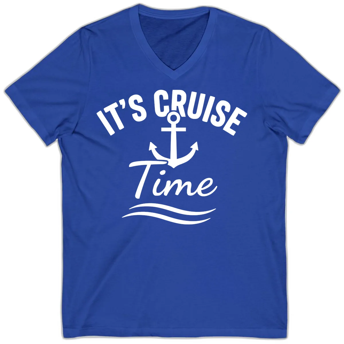 Its Cruise Time Anchor Graphic V-Neck in True Royal