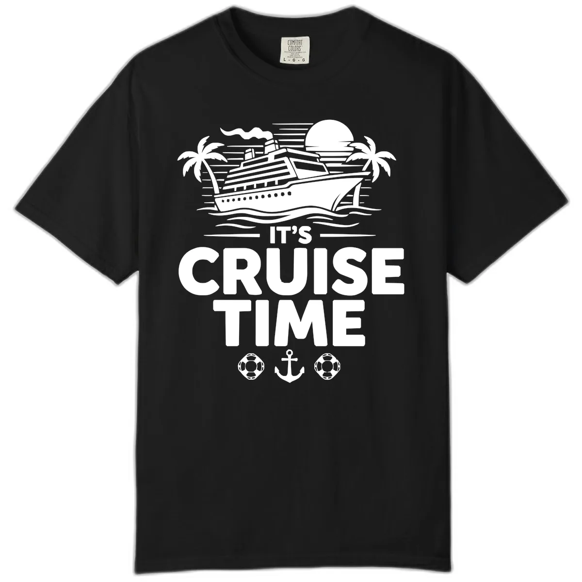 Its Cruise Time Graphic Comfort Color in Black