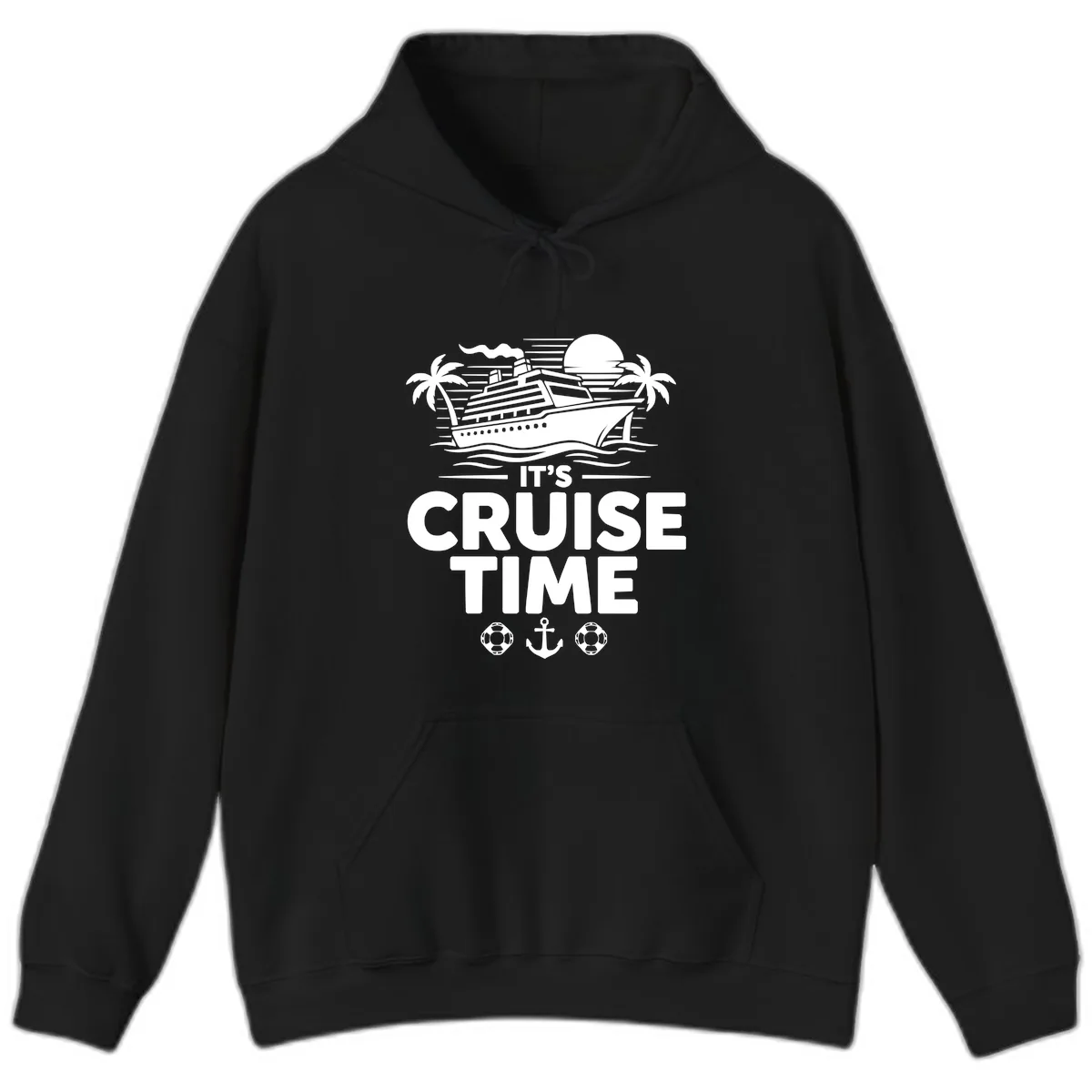 Its Cruise Time Graphic Hoodie in Black