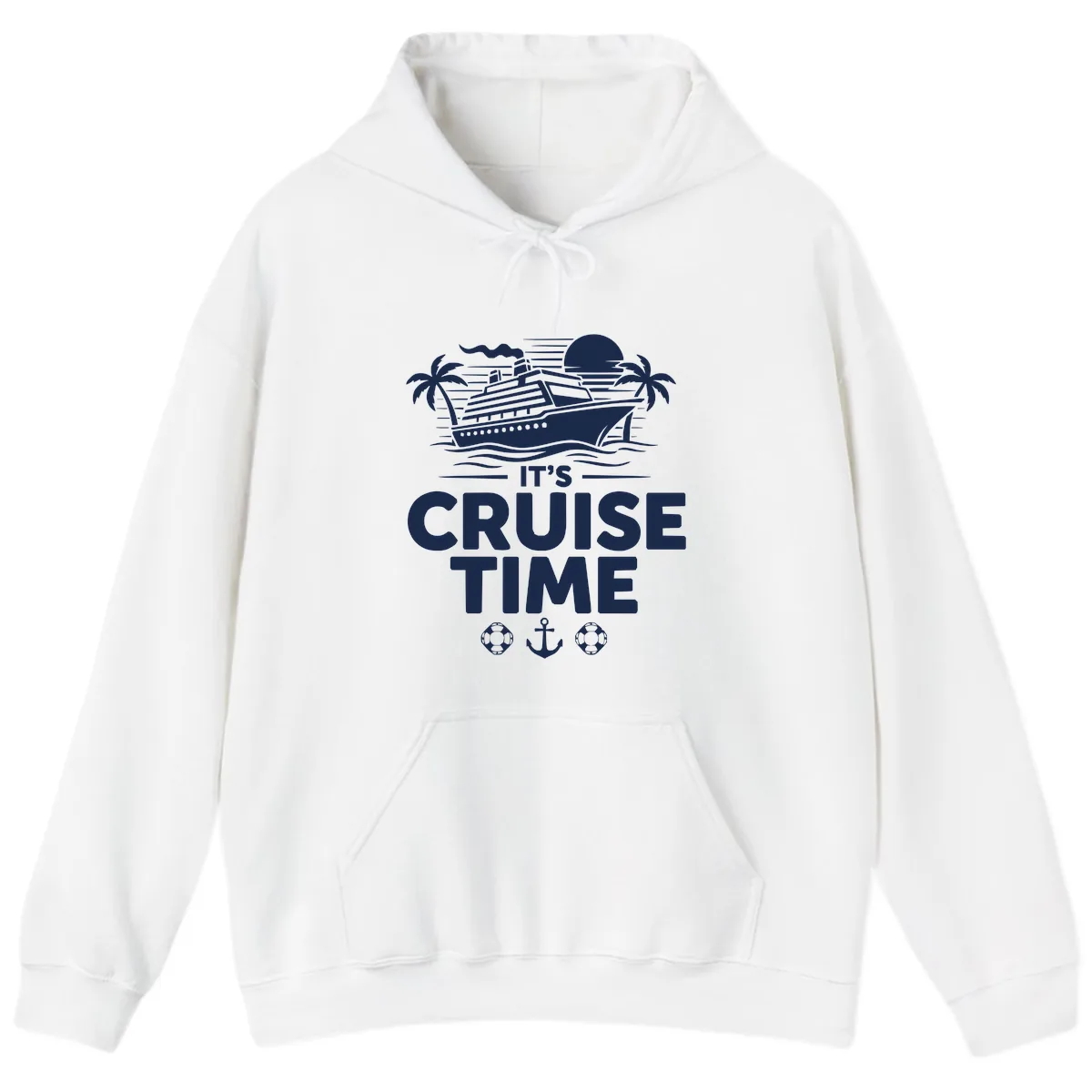 Its Cruise Time Graphic Hoodie in White