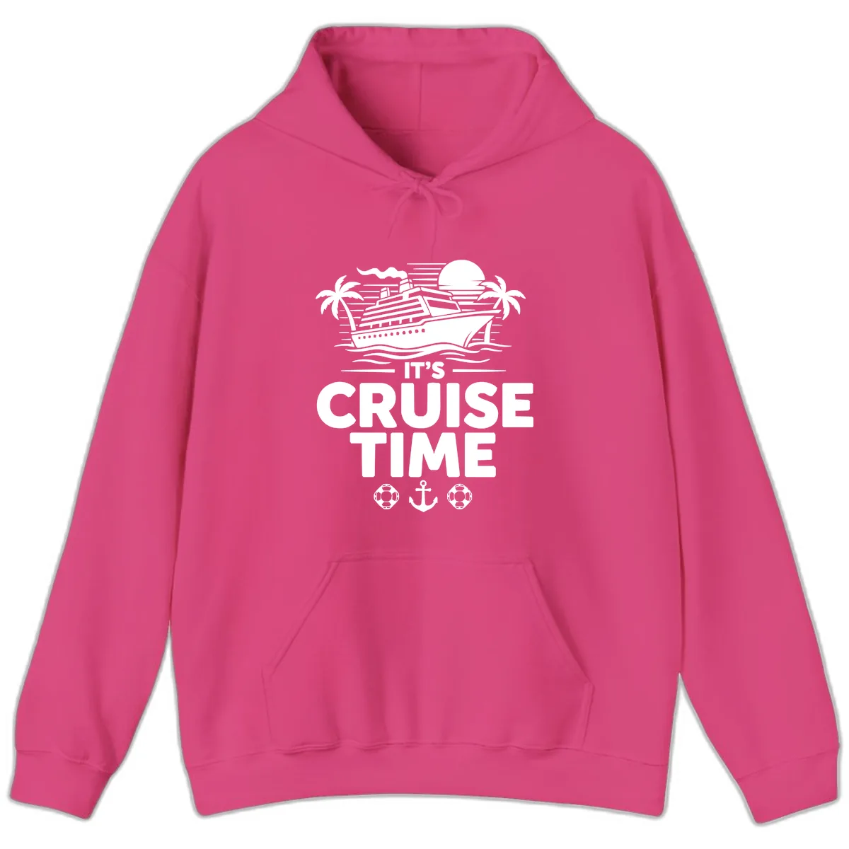 Its Cruise Time Graphic Hoodie in Heliconia