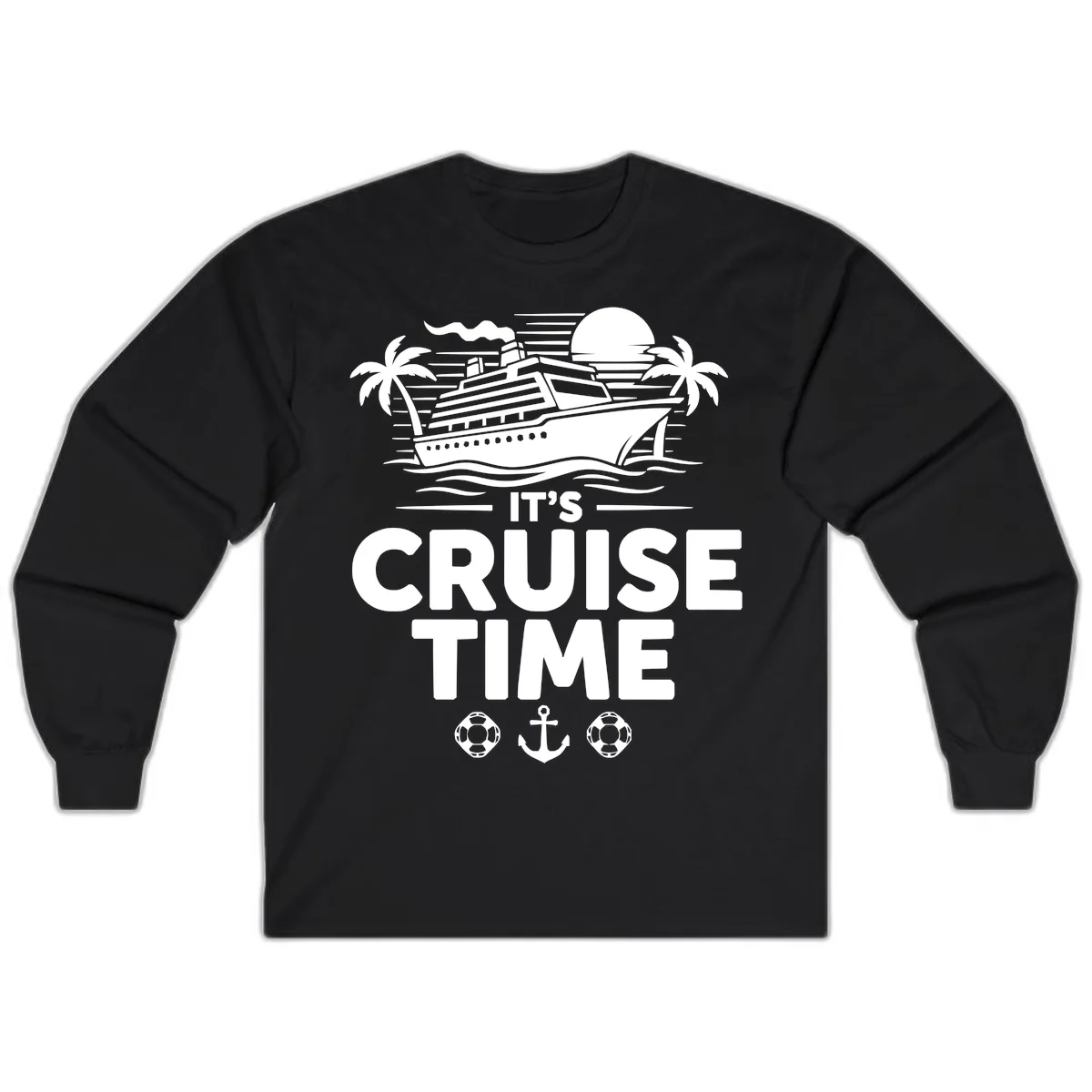 Its Cruise Time Graphic Long Sleeve in Black
