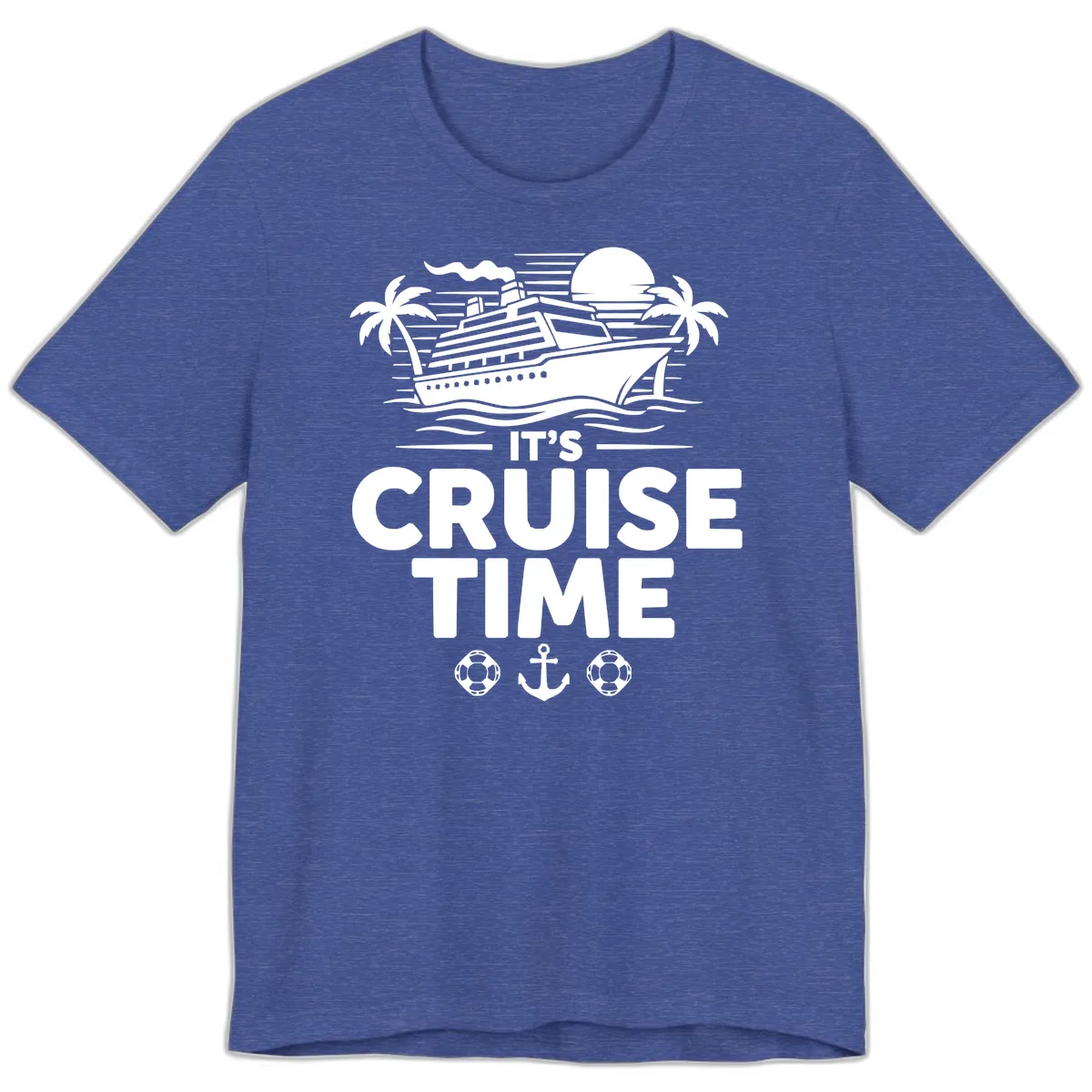 Its Cruise Time Graphic Premium T-Shirt in Heather True Royal
