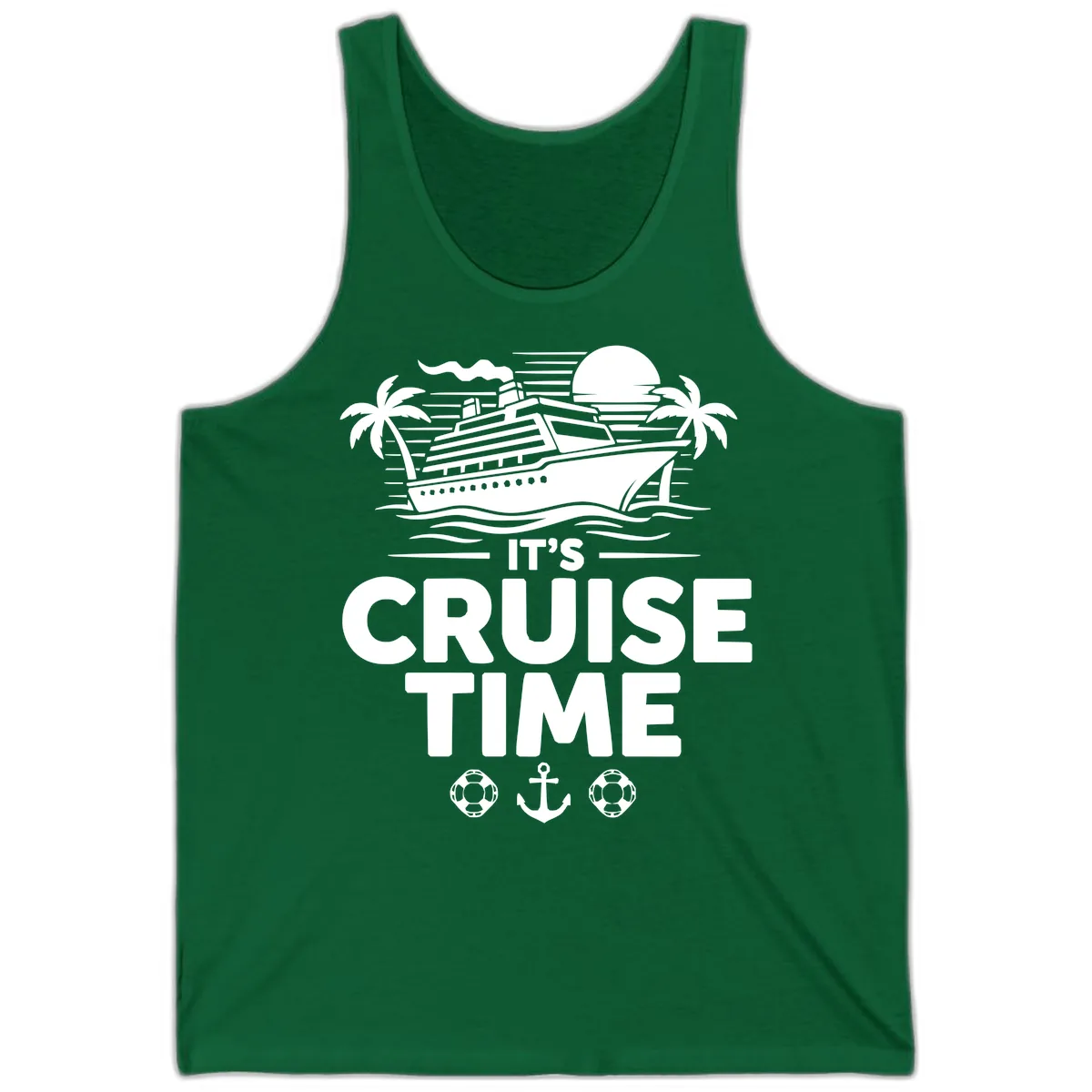 Its Cruise Time Graphic Tank in Kelly