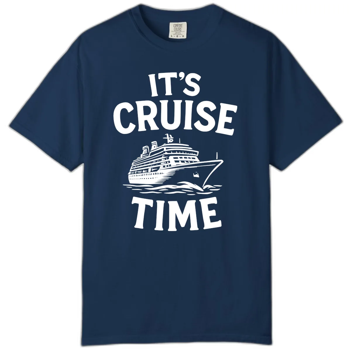 It's Cruise Time Ship Design Comfort Color in Navy