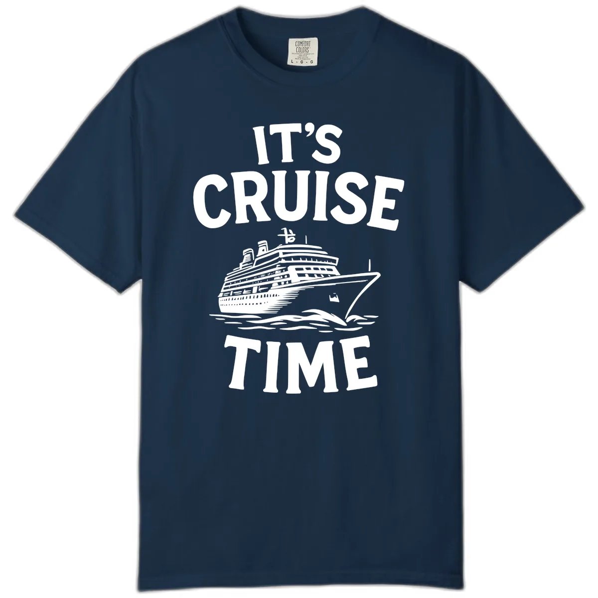 It's Cruise Time Ship Design Comfort Color in True Navy