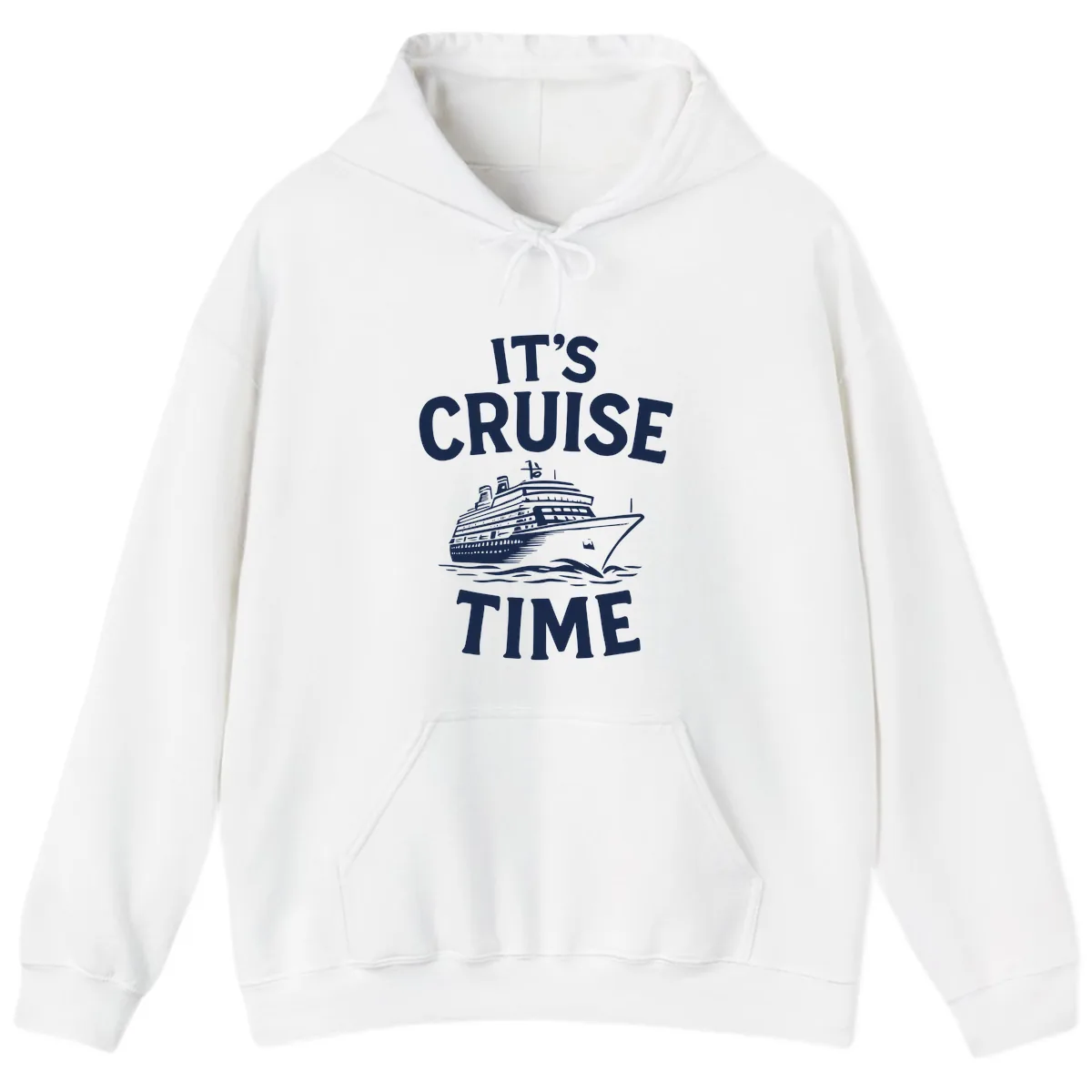 It's Cruise Time Ship Design Hoodie in White