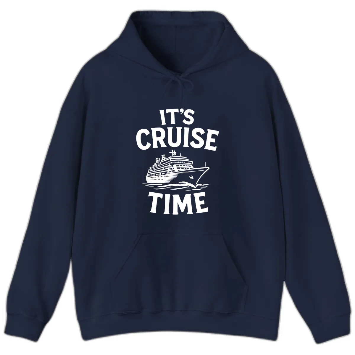 It's Cruise Time Ship Design Hoodie in Navy