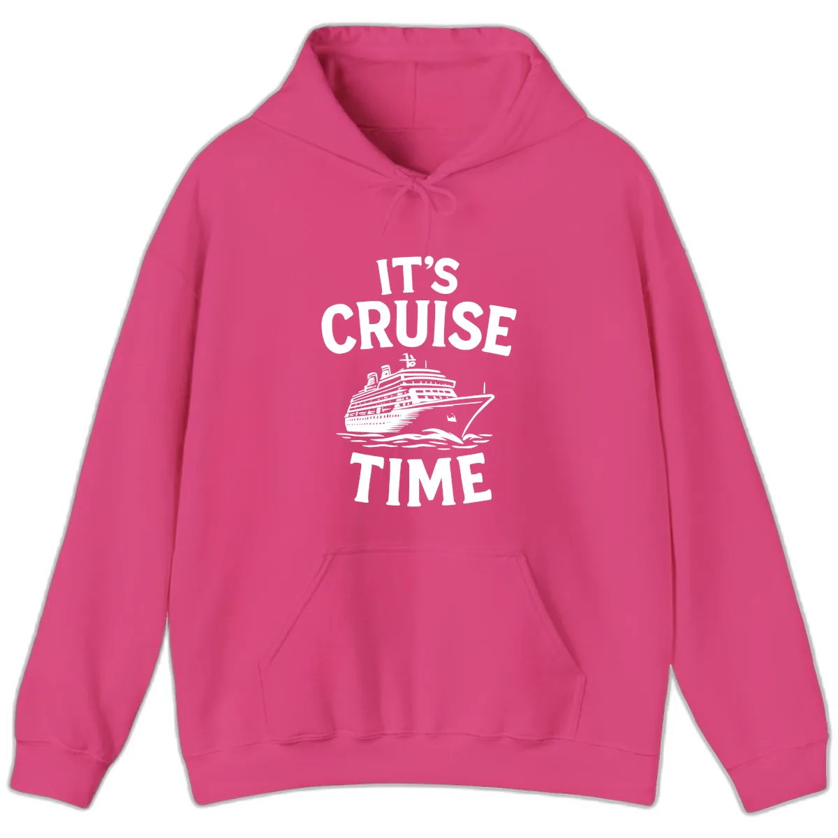 It's Cruise Time Ship Design Hoodie in Heliconia