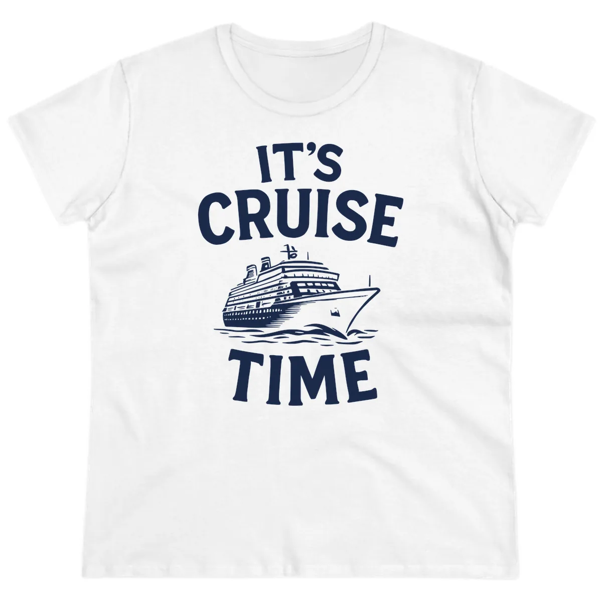 It's Cruise Time Ship Design Ladies Tee in White