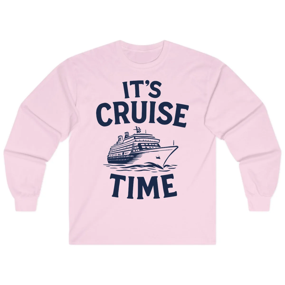 It's Cruise Time Ship Design Long Sleeve in Light Pink