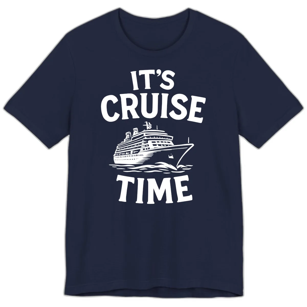 It's Cruise Time Ship Design Premium T-Shirt in Navy