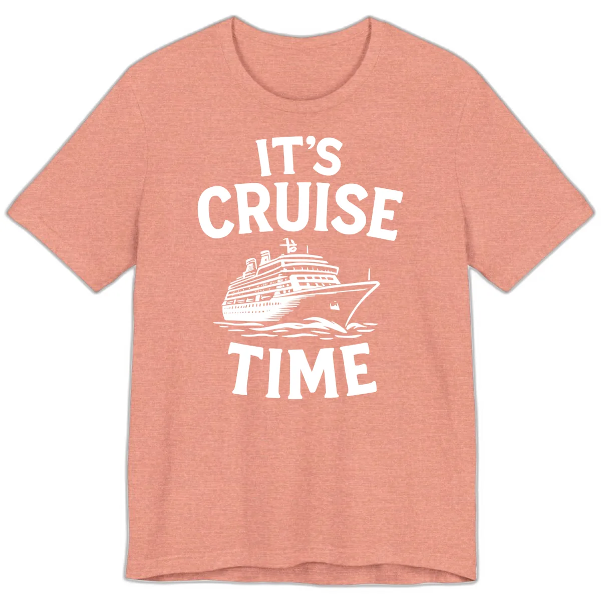 It's Cruise Time Ship Design Premium T-Shirt in Heather Sunset