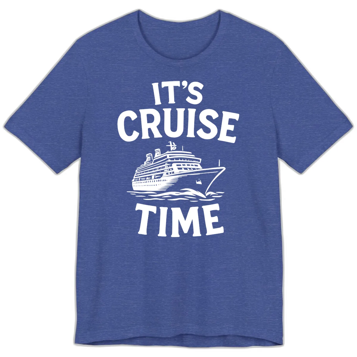 It's Cruise Time Ship Design Premium T-Shirt in Heather True Royal