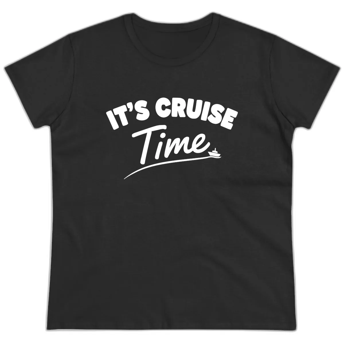 Its Cruise Time Celebration Ladies Tee in Black