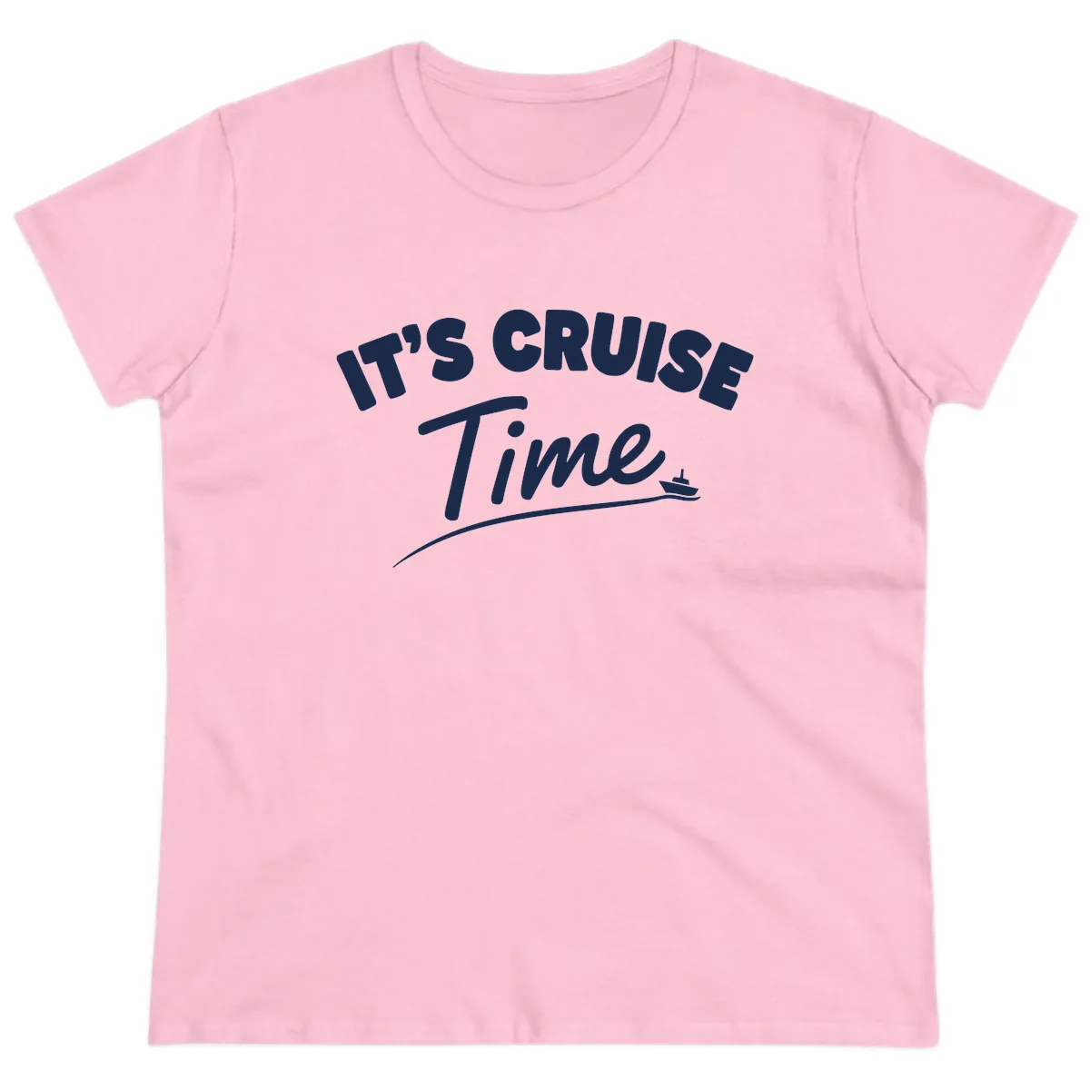 Its Cruise Time Celebration Ladies Tee in Light Pink