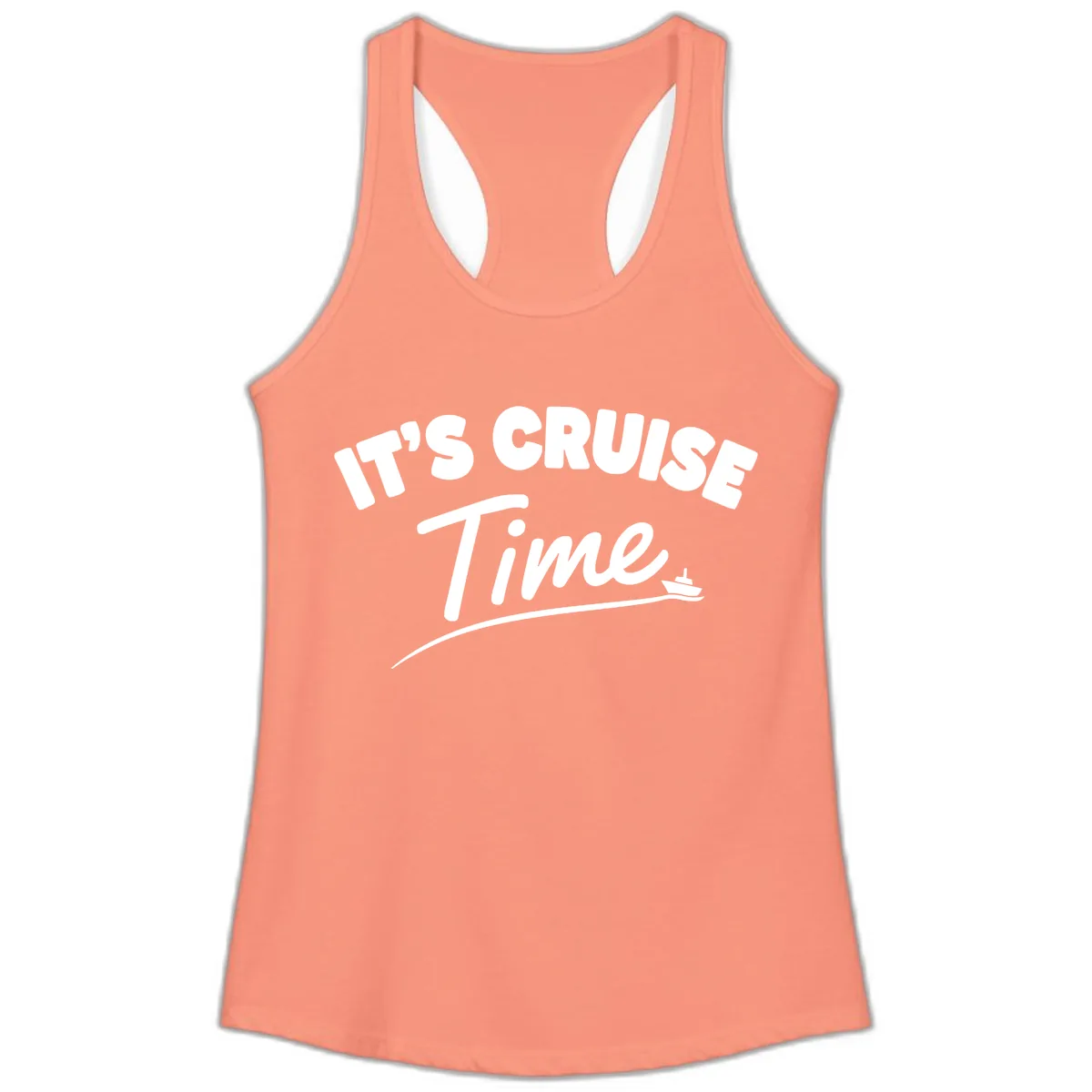 Its Cruise Time Celebration Ladies Tank in Solid Light Orange
