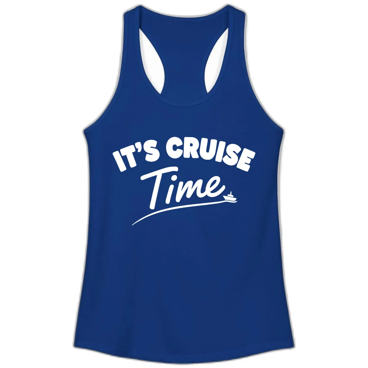 Its Cruise Time Celebration Ladies Tank in Solid Royal