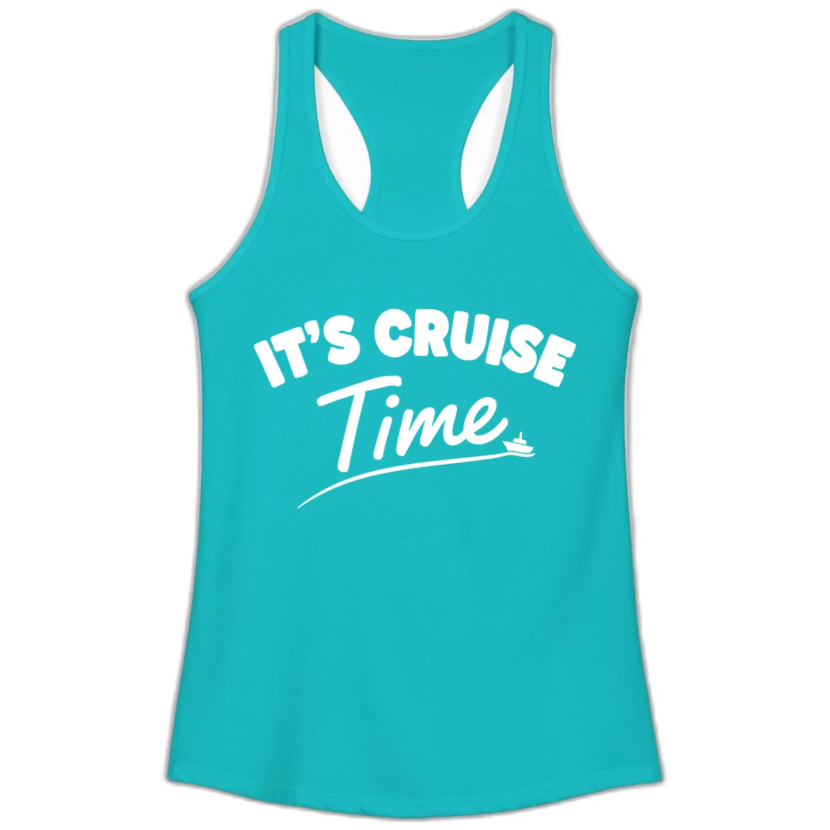 Its Cruise Time Celebration Ladies Tank in Tahiti Blue
