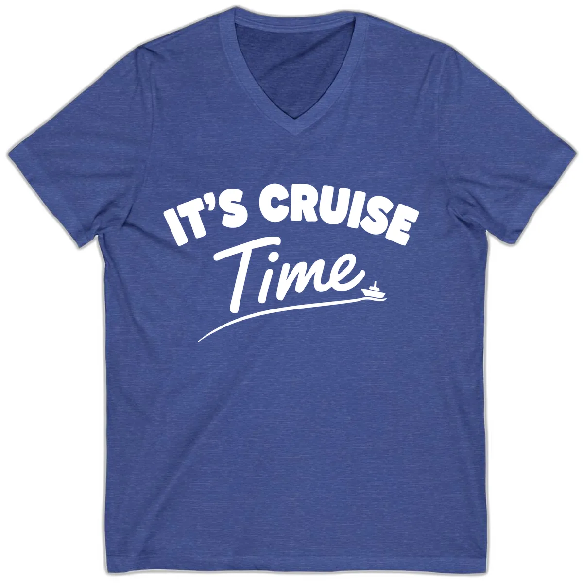 Its Cruise Time Celebration V-Neck in Heather True Royal