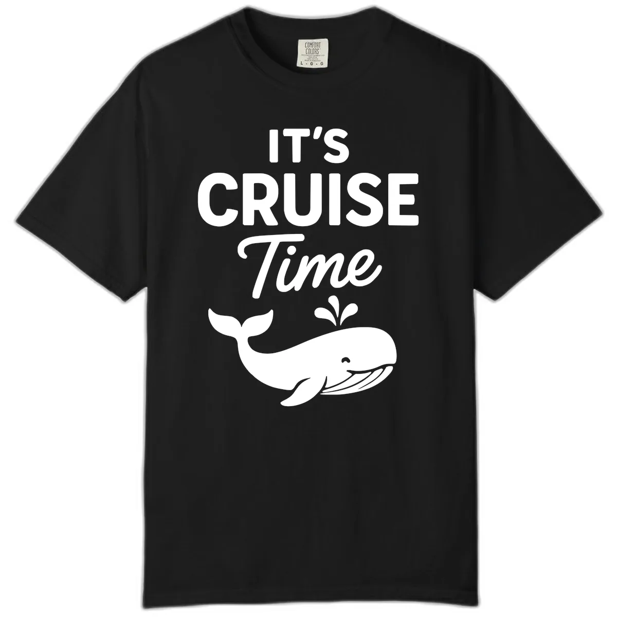 Its Cruise Time Whale Design Comfort Color in Black