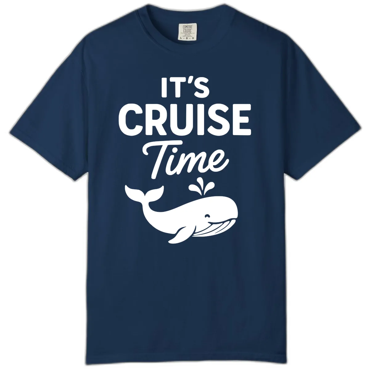 Its Cruise Time Whale Design Comfort Color in Navy