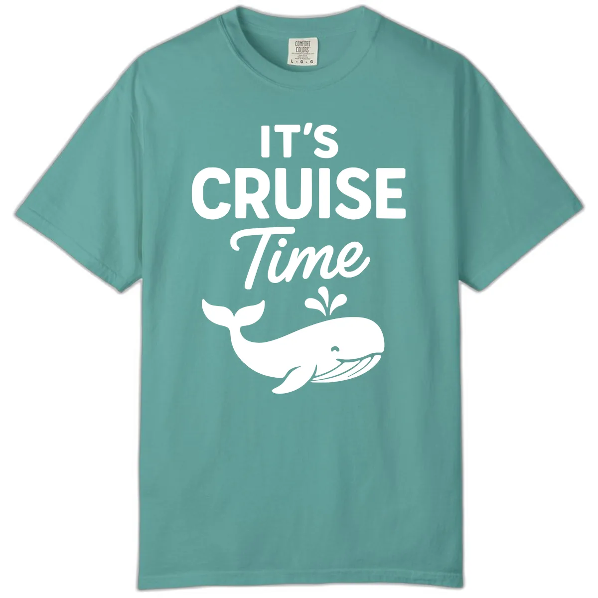 Its Cruise Time Whale Design Comfort Color in Seafoam