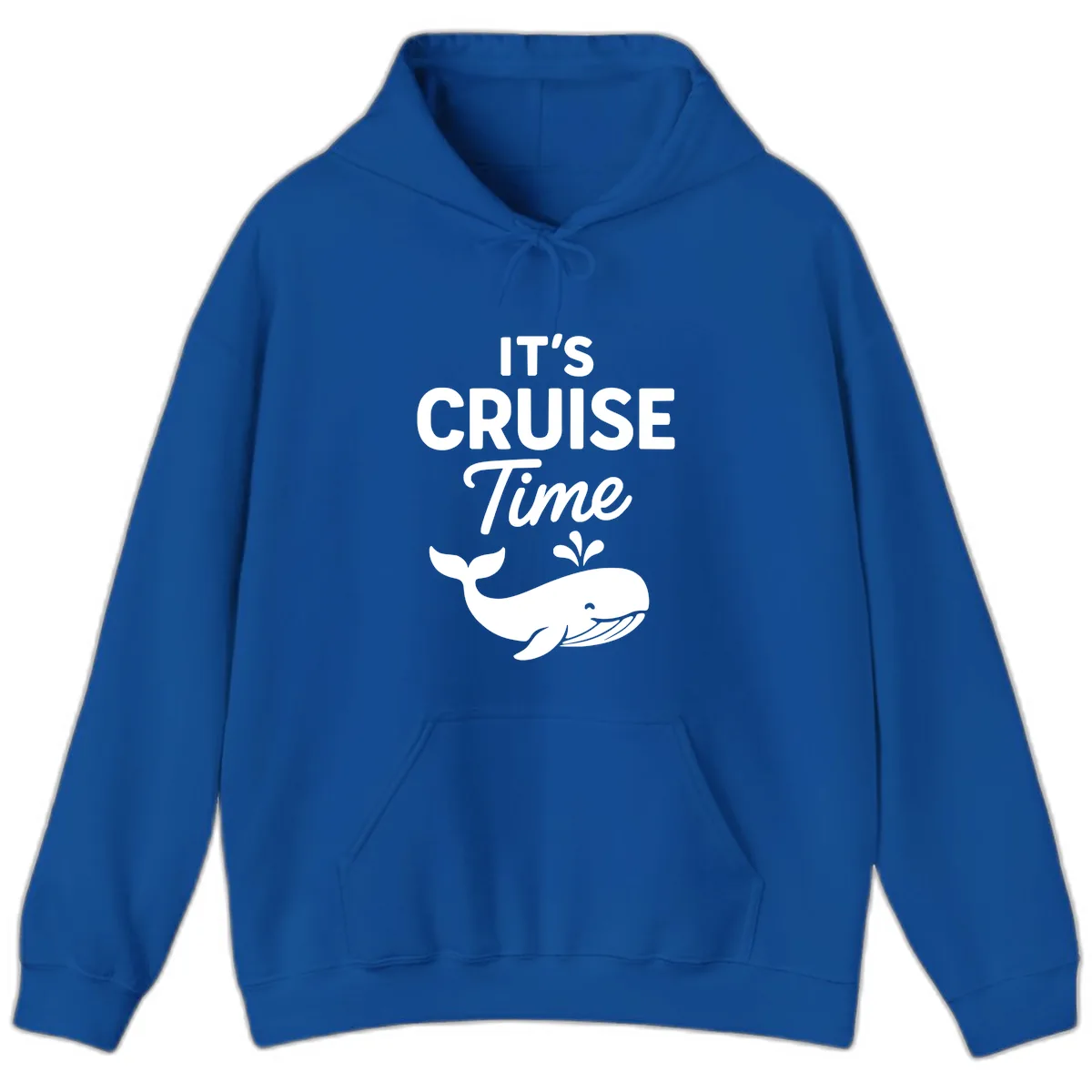 Its Cruise Time Whale Design Hoodie in Royal