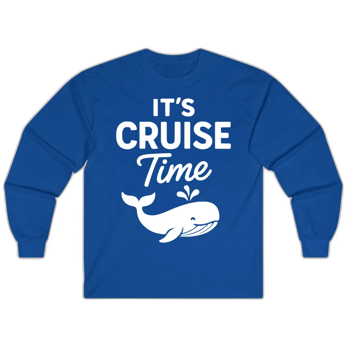 Its Cruise Time Whale Design Long Sleeve in Royal