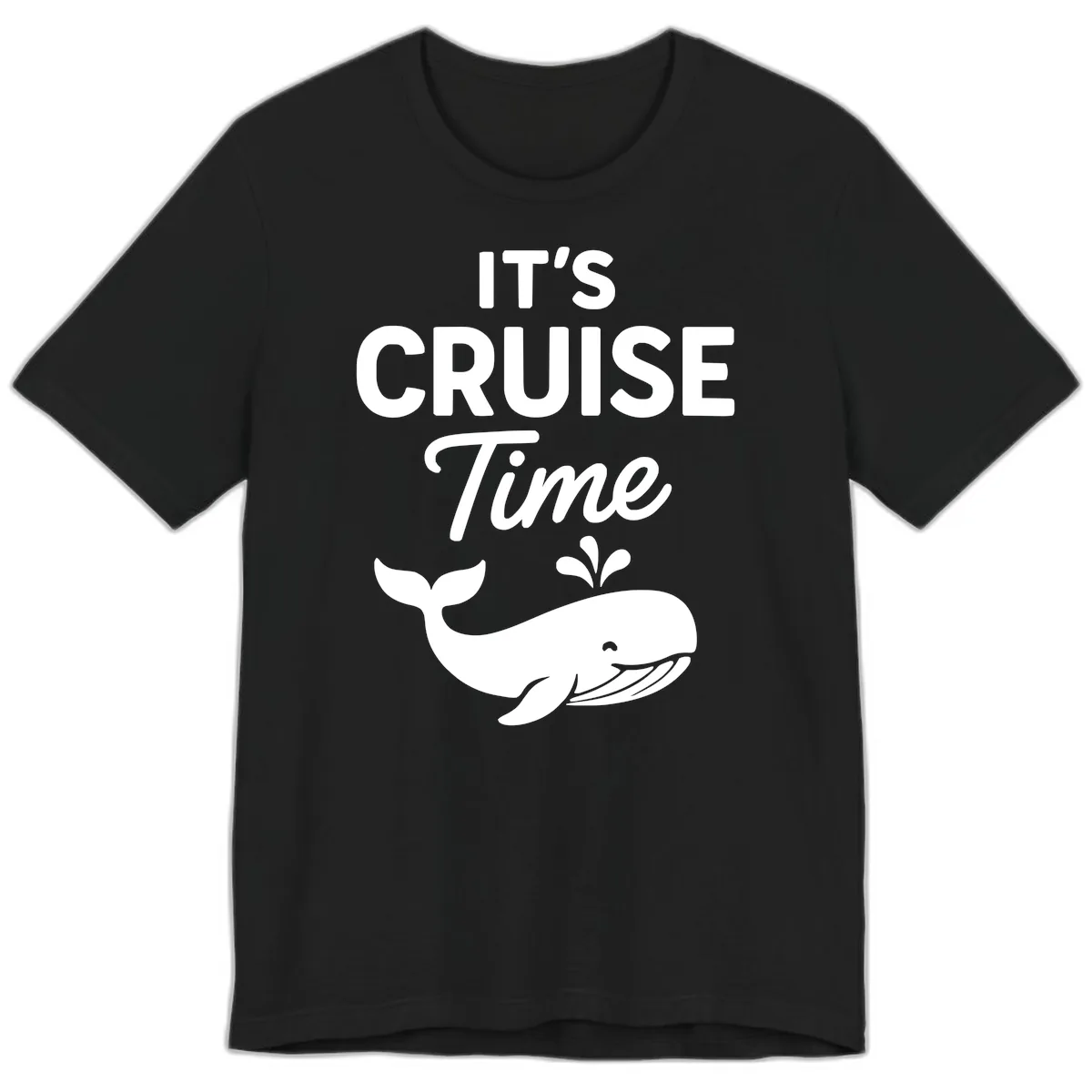 Its Cruise Time Whale Design Premium T-Shirt in Black