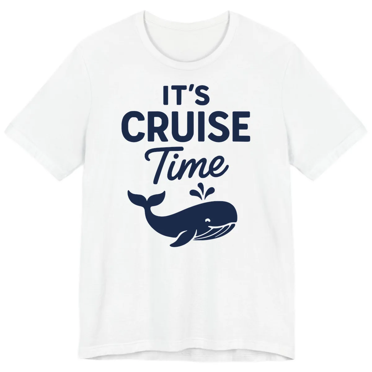 Its Cruise Time Whale Design Premium T-Shirt in White