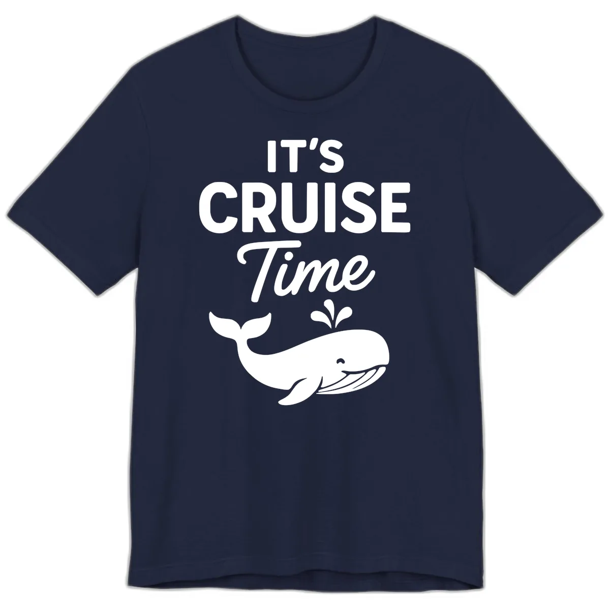 Its Cruise Time Whale Design Premium T-Shirt in Navy