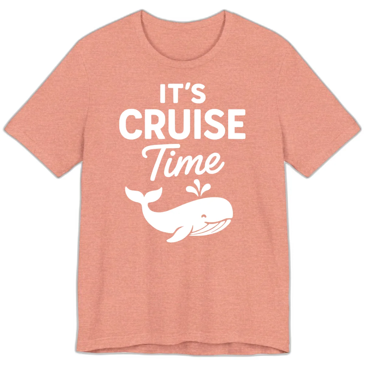 Its Cruise Time Whale Design Premium T-Shirt in Heather Sunset