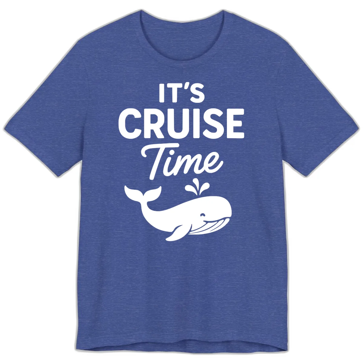 Its Cruise Time Whale Design Premium T-Shirt in Heather True Royal
