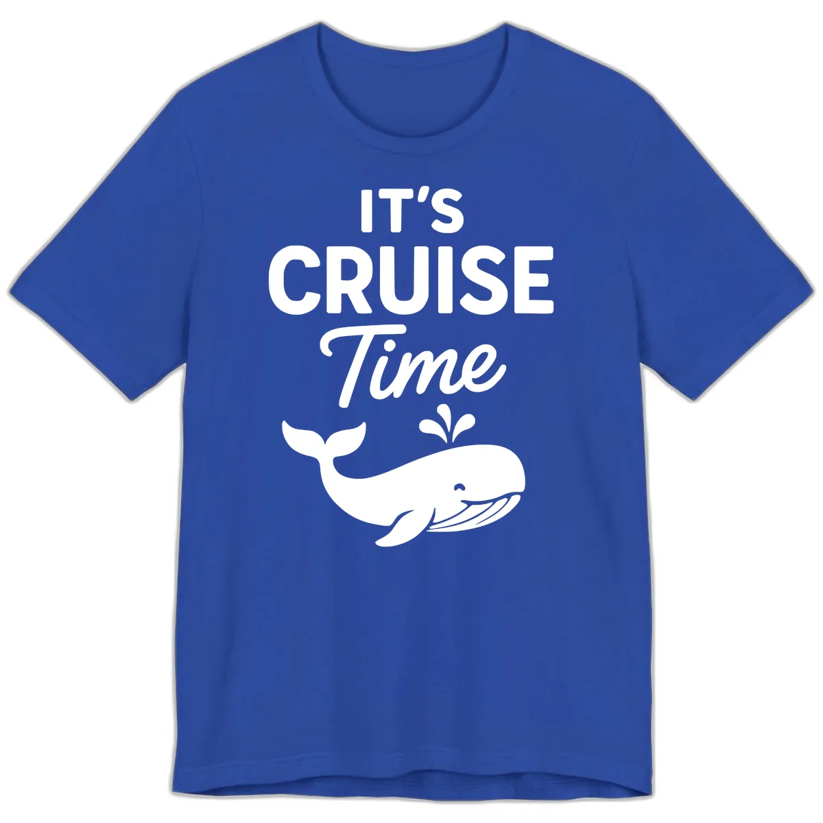 Its Cruise Time Whale Design Premium T-Shirt in True Royal