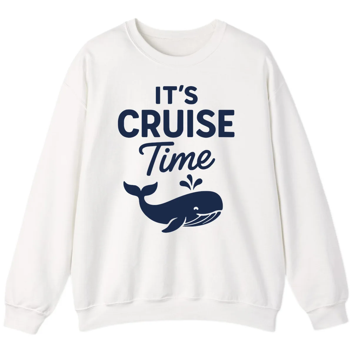 Its Cruise Time Whale Design Sweatshirt in White