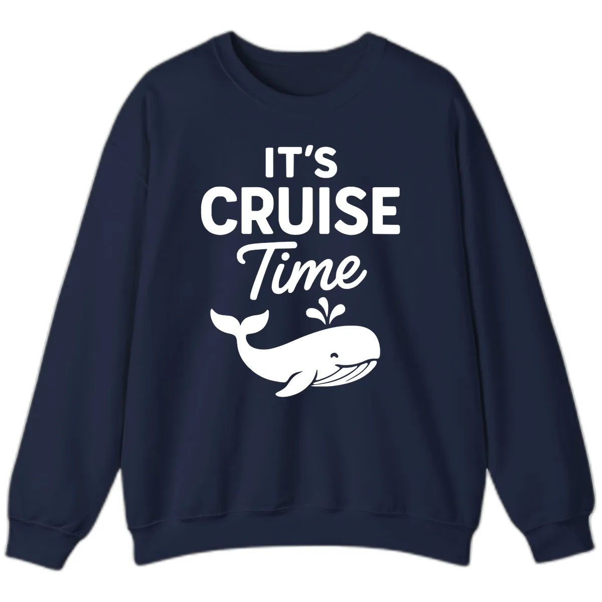 Its Cruise Time Whale Design Sweatshirt in Navy
