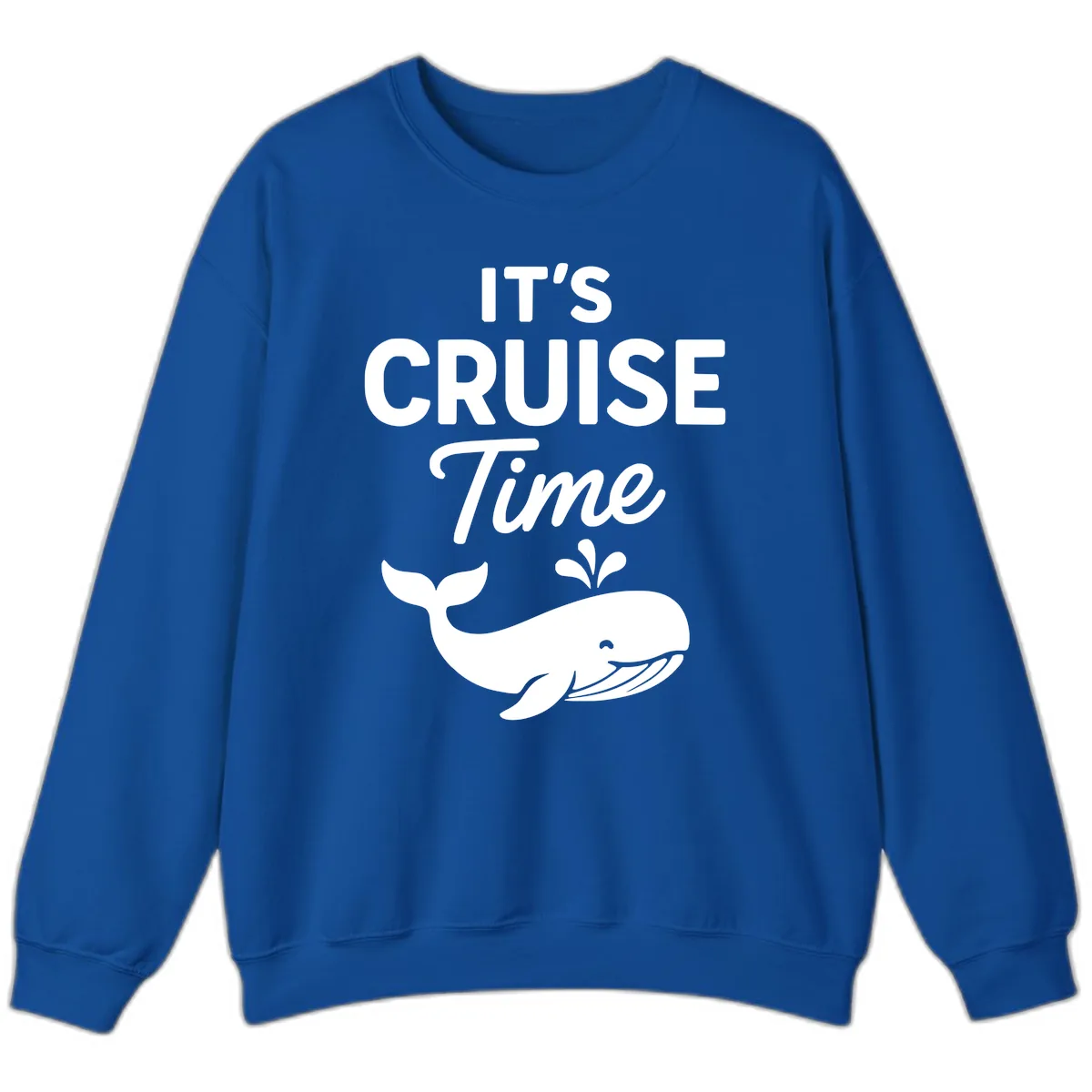 Its Cruise Time Whale Design Sweatshirt in Royal